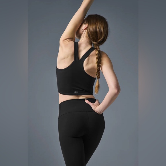 Alo Airbrush Real Bra Tank Black Small NWT - Picture 4 of 8